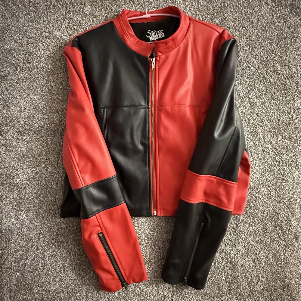 Harley Quinn Live Fast Die Clown Faux Leather Jacket 2X Cosplay Costume Bioworld